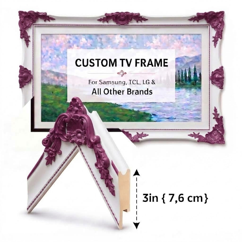 Vintage Decorative TV Frame – Universal Style for Samsung, LG, TCL & More