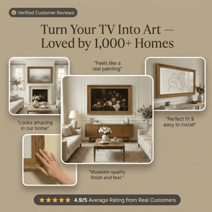 Modern Wood Look TV Frame, Minimalist TV Decor, Transform TV Into Art Frame