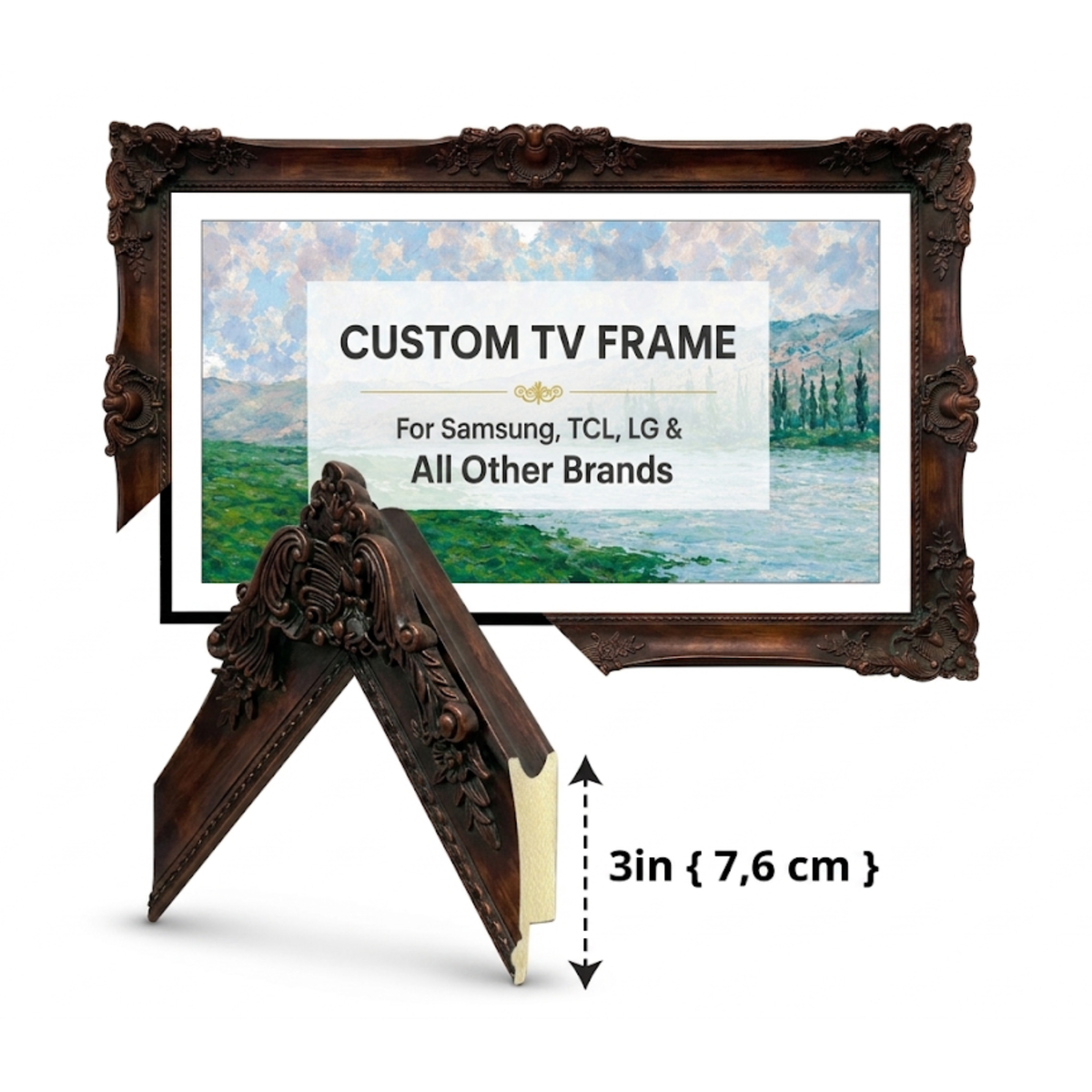 Antique Copper-Tone Brown TV Frame