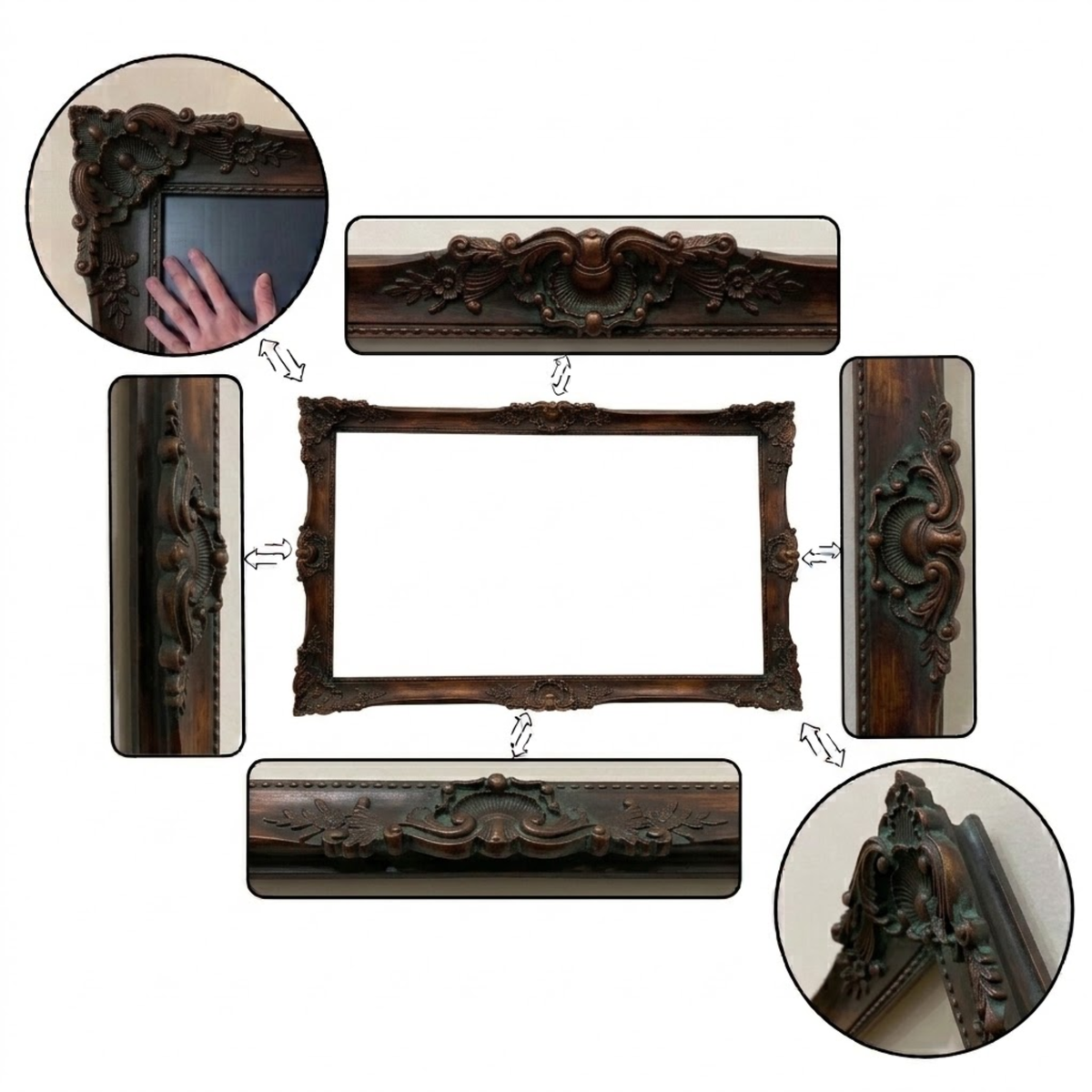 Antique Copper-Tone Brown TV Frame