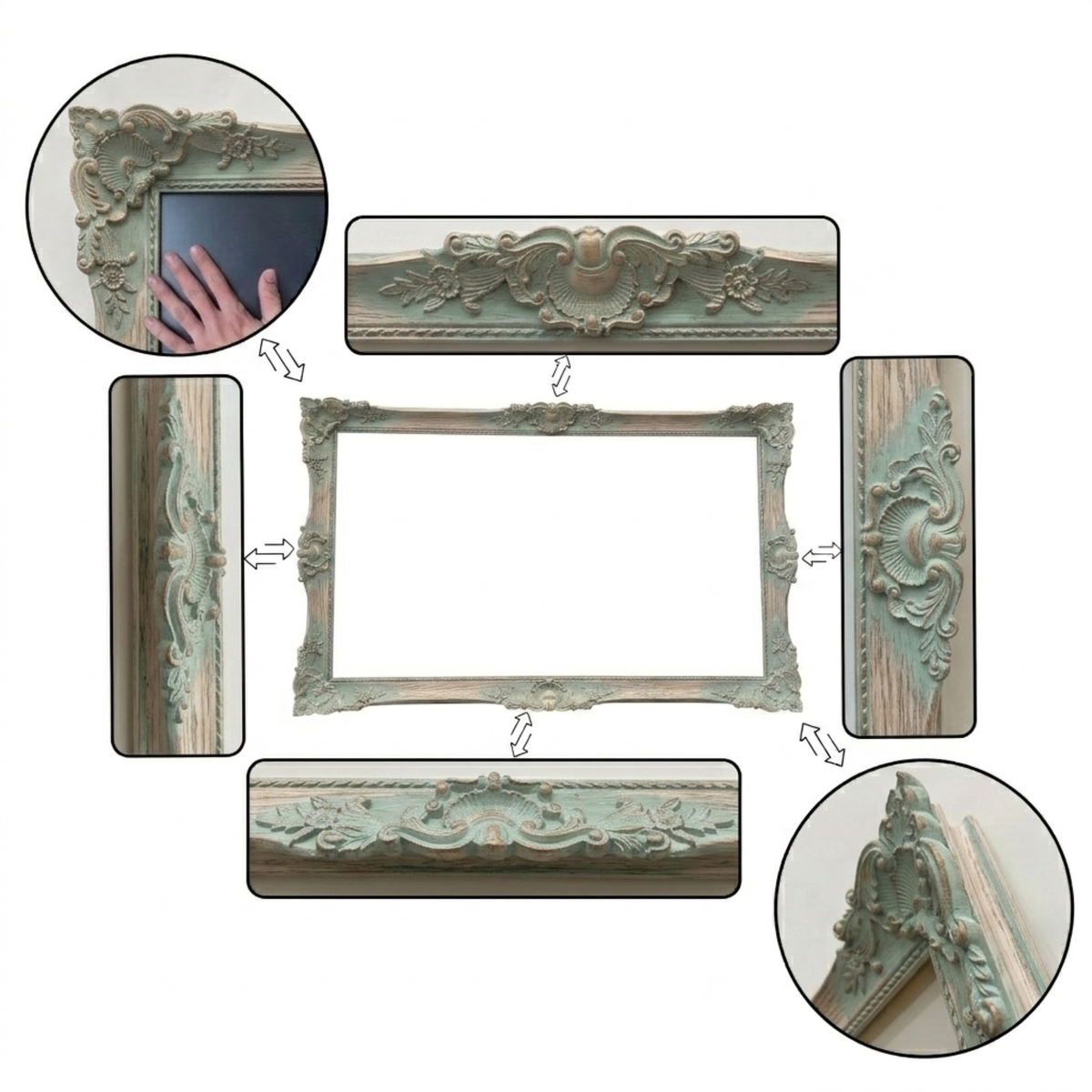 Distressed Pale Teal Blue TV Frame
