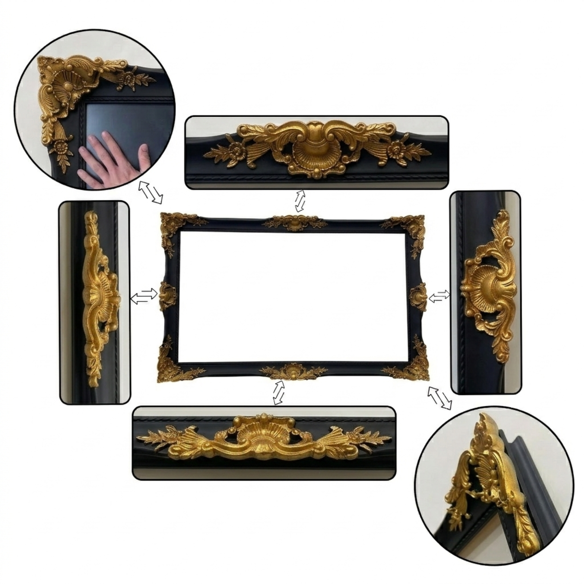 Matte Black and Antique Gold TV Frame