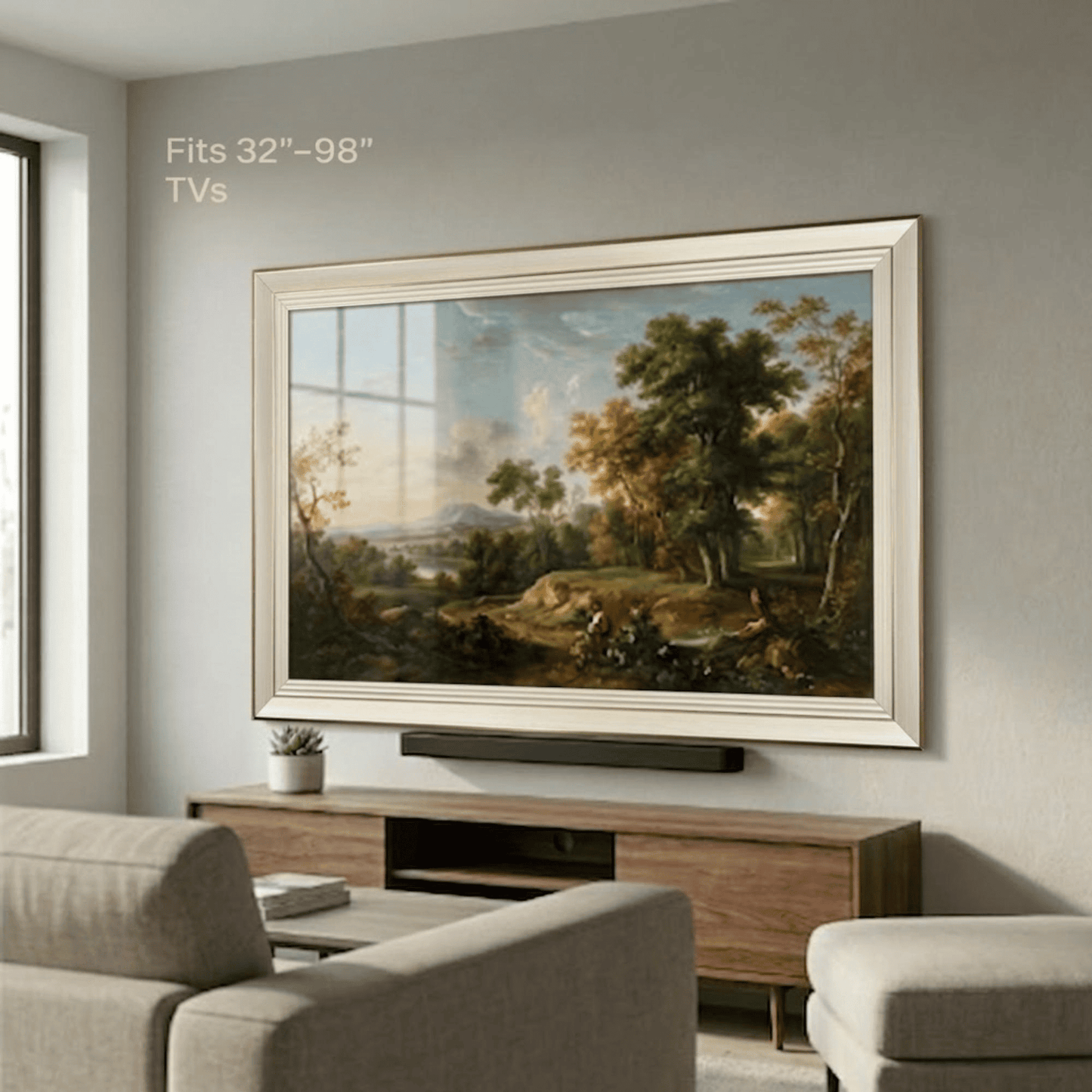 Custom frame for TCL TV | elegant wooden bezel for tcl NextFrame | decorative TV cover | handmade tv frame art (Bản sao)