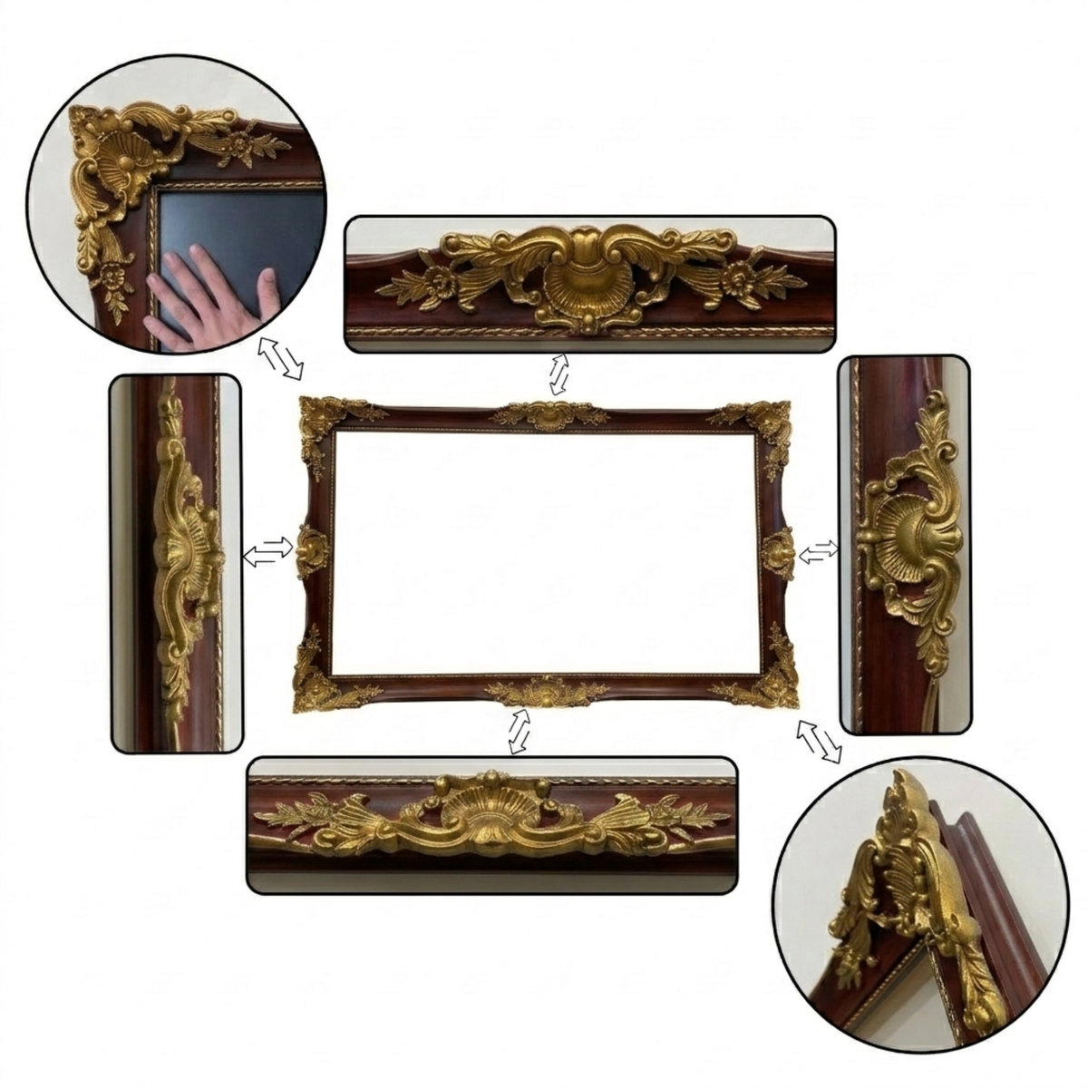 Deep Espresso Brown & Antique Gold TV Frame