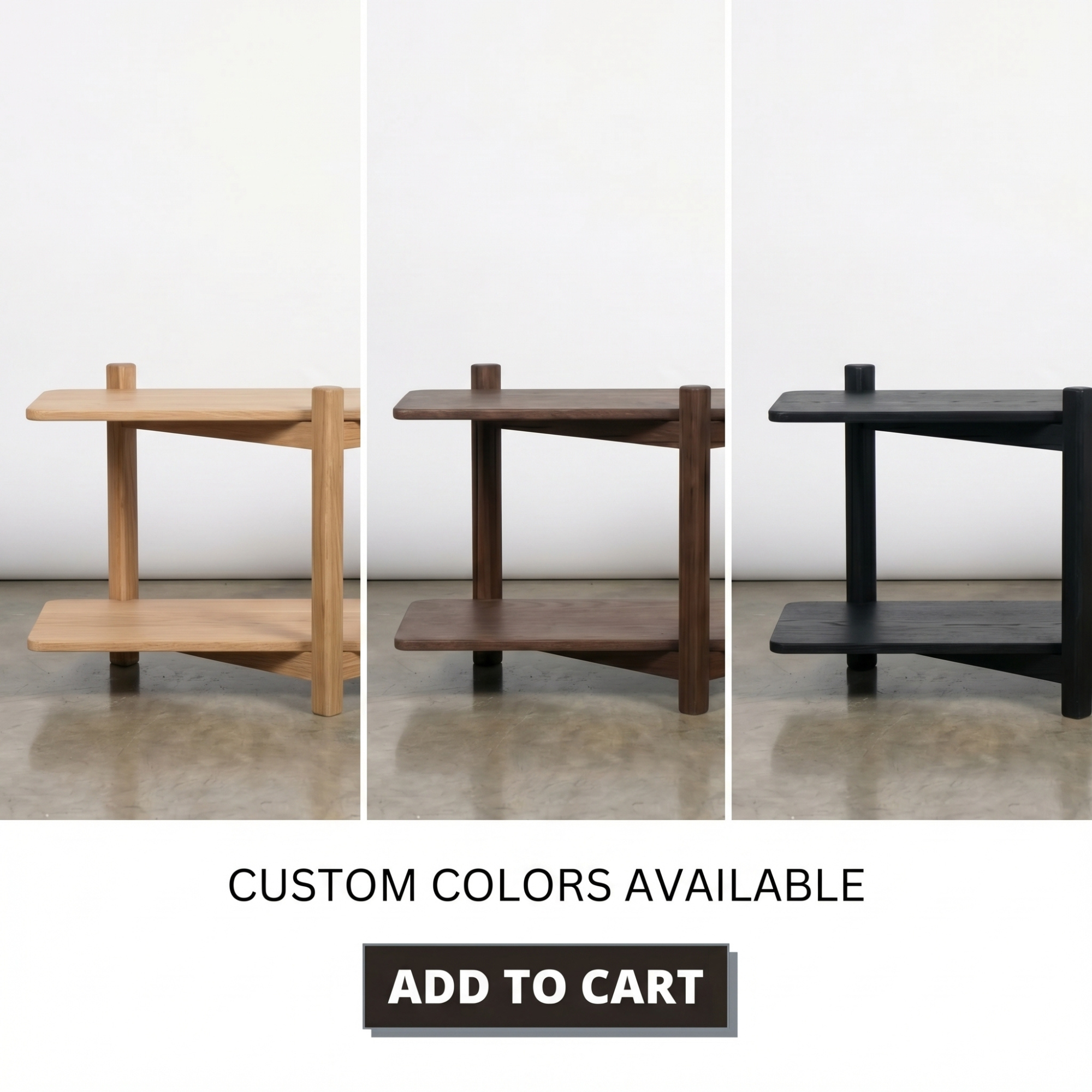 Solid Wood Mini Shelf, Mid Century Modern Side Table, Walnut Finish Display Stand DL1015NZ