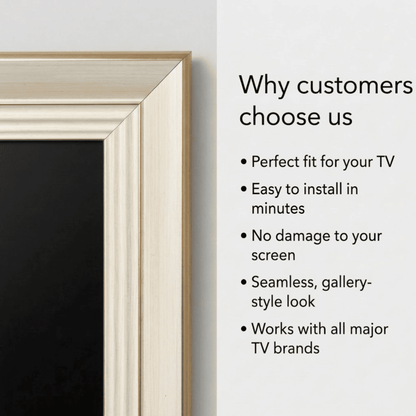 Custom frame for TCL TV | elegant wooden bezel for tcl NextFrame | decorative TV cover | handmade tv frame art (Bản sao)