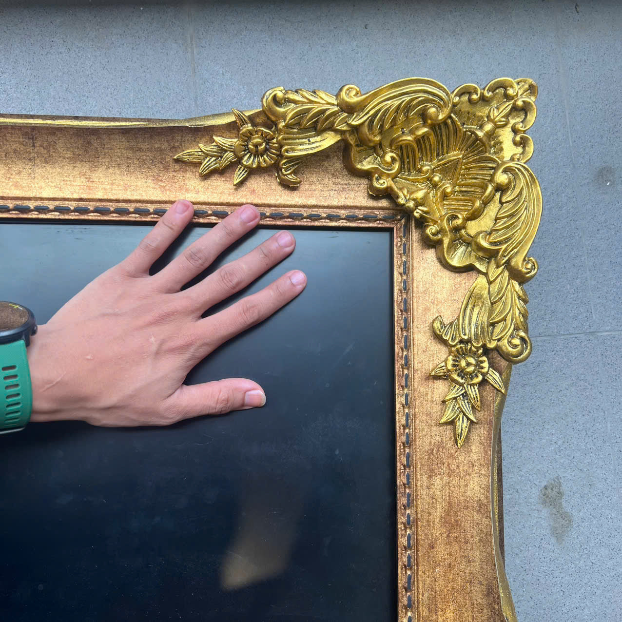 Ornate Gold TV Frame | Antique Style Bezel for Living Room Decor