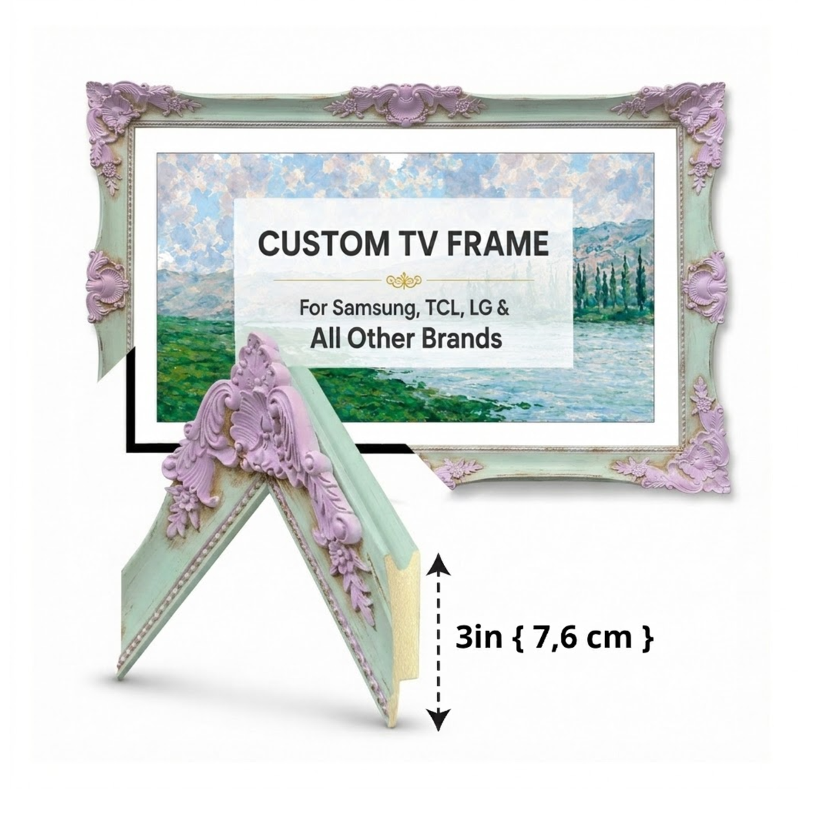 Pastel Lavender & Mint Green TV Frame