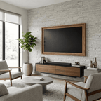 Modern Wood Look TV Frame, Minimalist TV Decor, Transform TV Into Art Frame