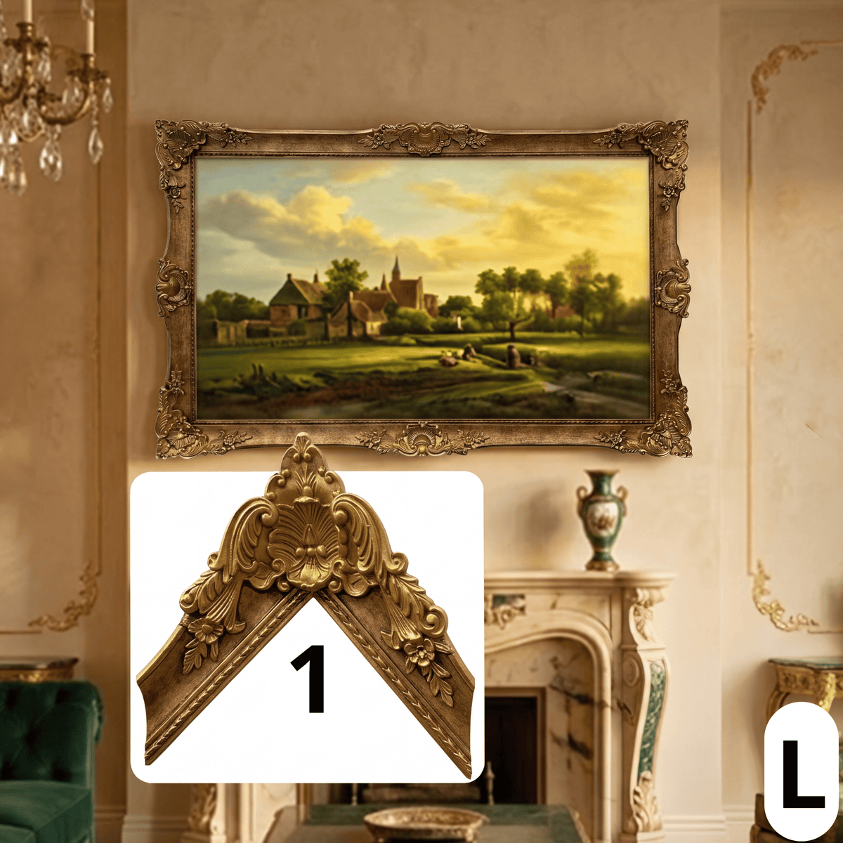 Black Gold Ornate TV Frame, Baroque TV Bezel, Custom Decorative TV Frame, Elegant Home Decor