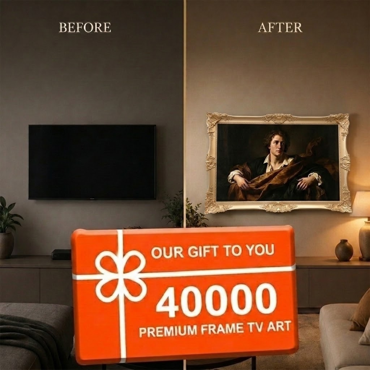 Antique Champagne Gold TV Frame