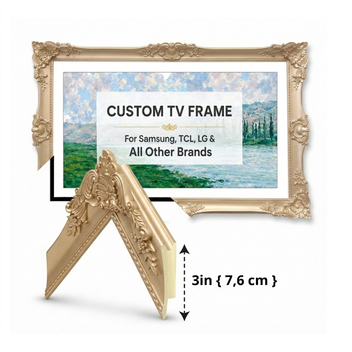 Antique Champagne Gold TV Frame