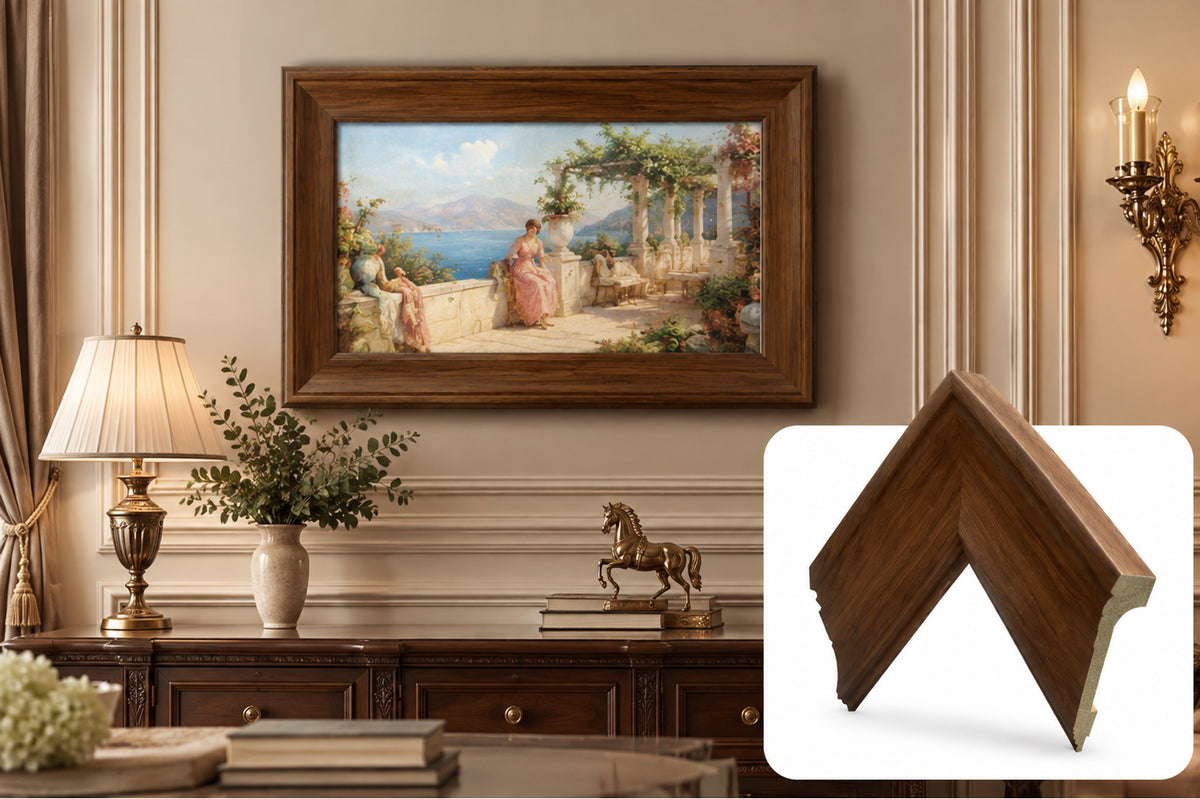 Modern Wood Look TV Frame, Minimalist TV Decor, Transform TV Into Art Frame