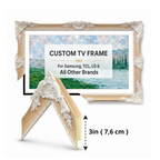 Blonde Beige and White Ornate TV Frame