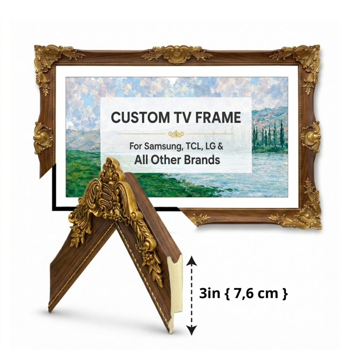 Chestnut Brown & Antique Gold TV Frame