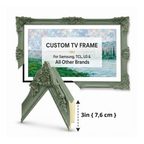 Matte Sage Green Ornate TV Frame