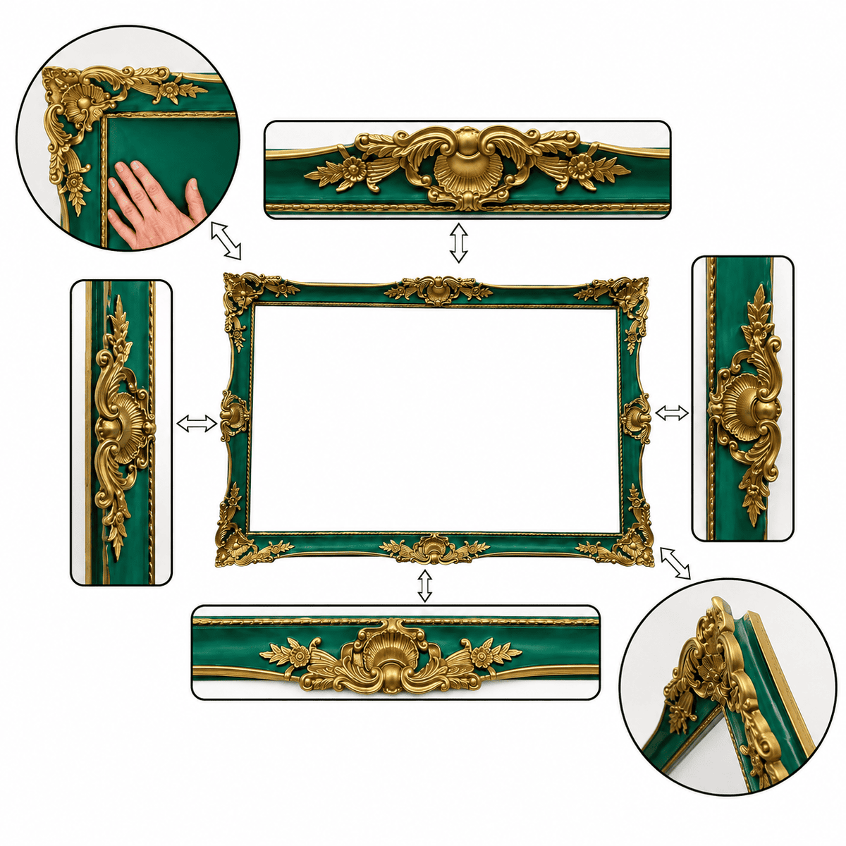 Emerald & Gold Antique TV Frame for Samsung Frame