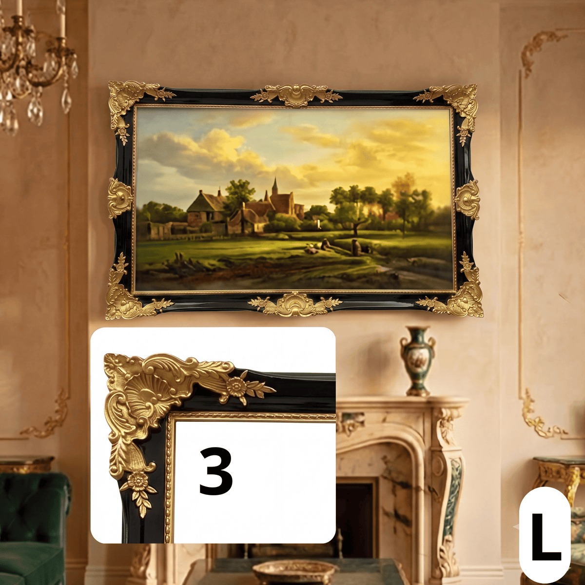 Black Gold Ornate TV Frame, Baroque TV Bezel, Custom Decorative TV Frame, Elegant Home Decor
