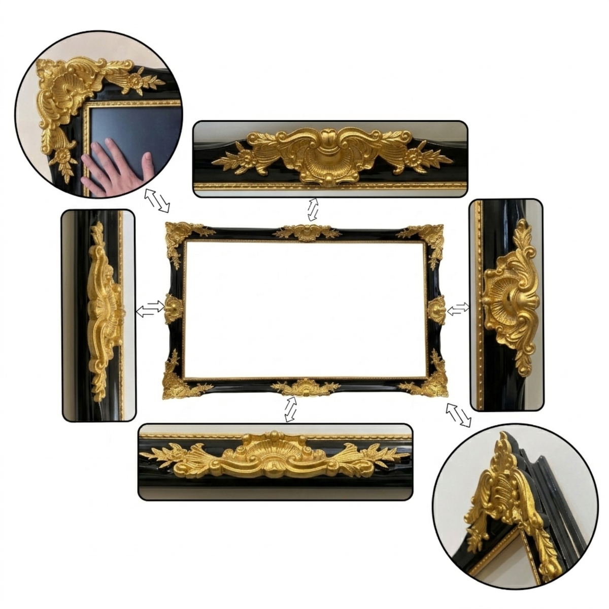 Black Gold Ornate TV Frame, Baroque TV Bezel, Custom Decorative TV Frame, Elegant Home Decor