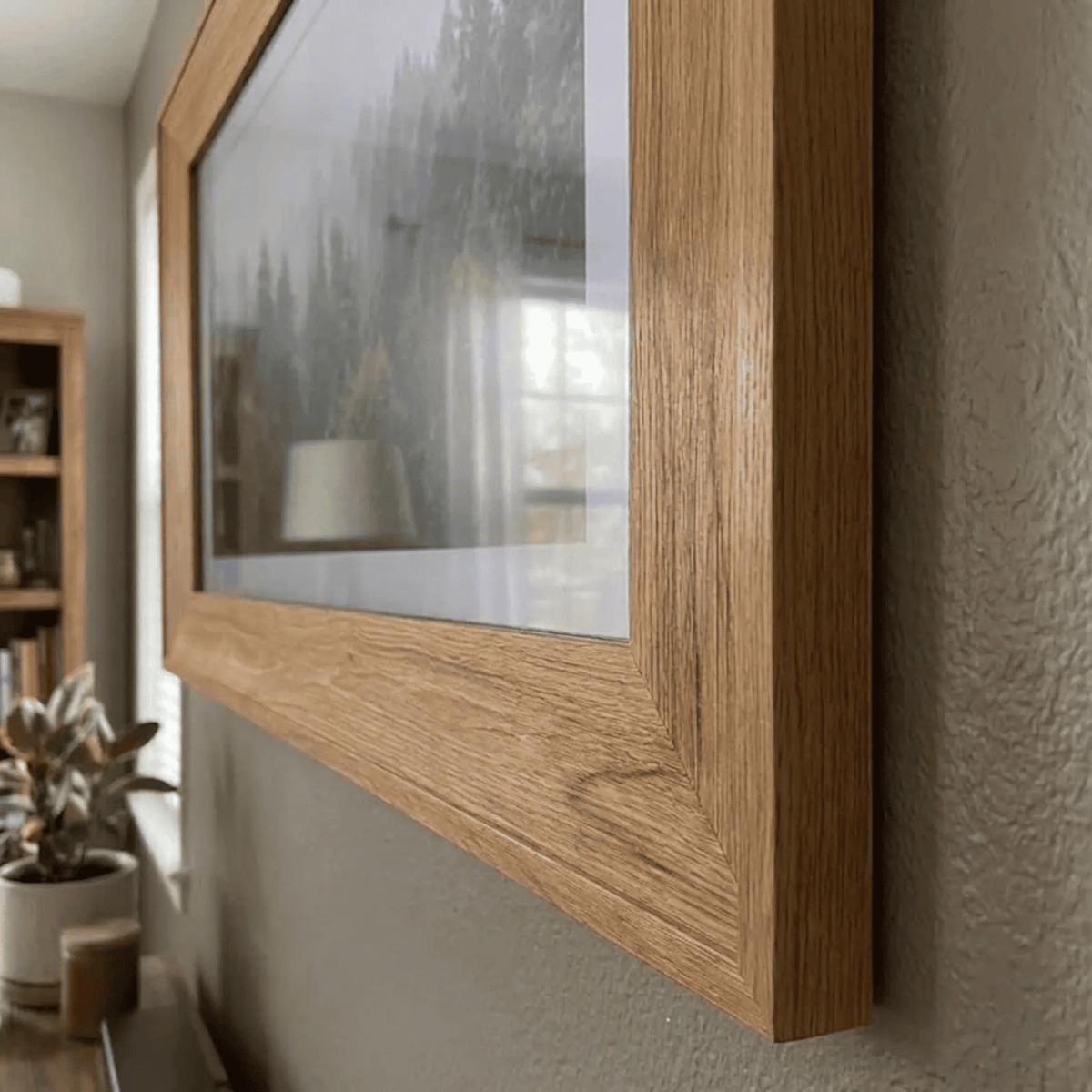 Modern Wood Look TV Frame, Minimalist TV Decor, Transform TV Into Art Frame