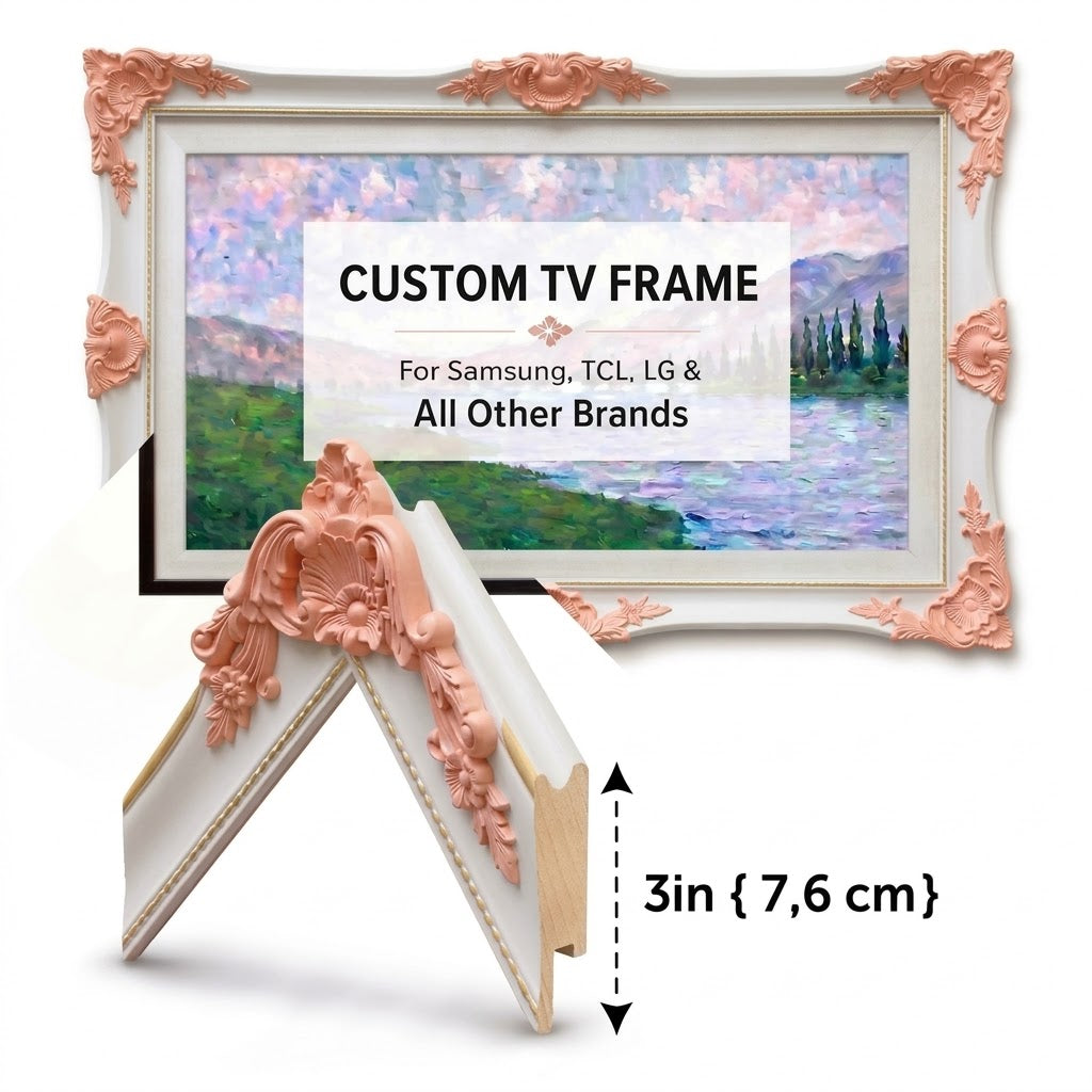 Classic Baroque TV Frame – Custom Fit for Multiple TV Brands