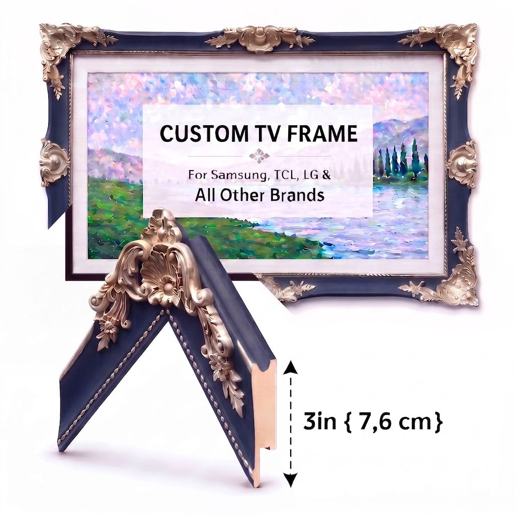 Elegant Decorative TV Frame – Handmade Classic Baroque TV Bezel for Any TV