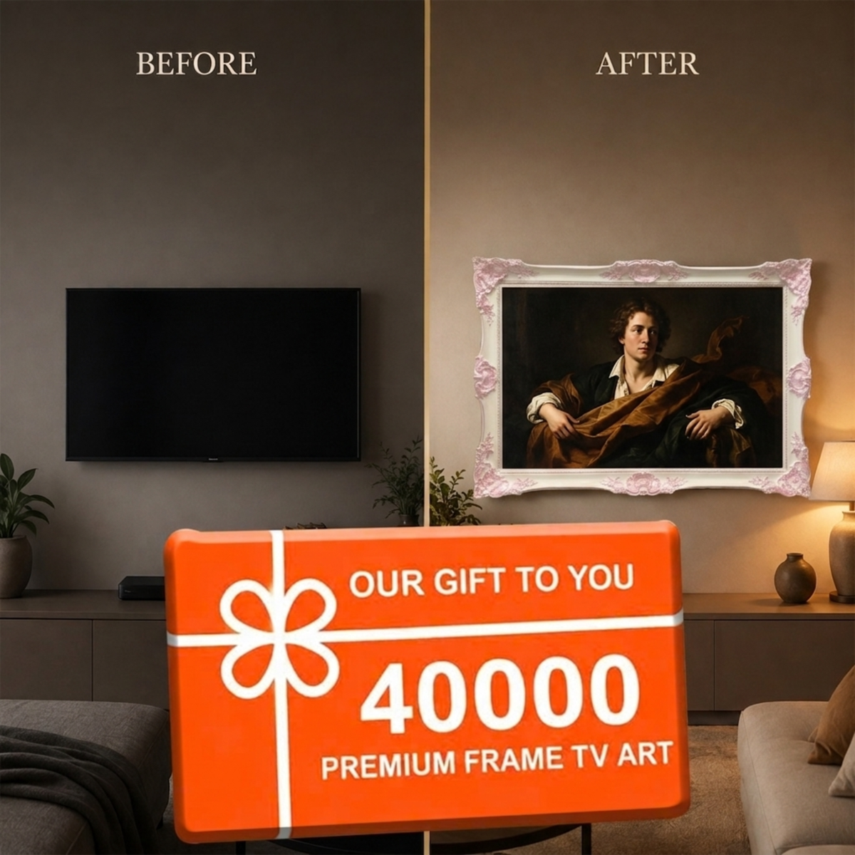 Pink Baroque TV Frame, Ornate Rococo TV Bezel, Romantic Decorative TV Frame, Custom TV Frame, Elegant Vintage TV Decor