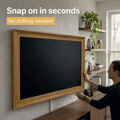 Modern Wood Look TV Frame, Minimalist TV Decor, Transform TV Into Art Frame