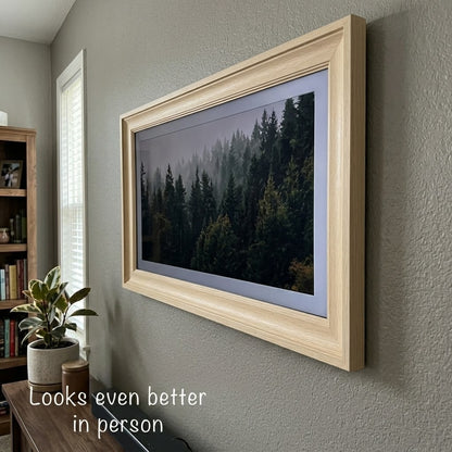 Frame tv frame | Light Oak TV Frame | Custom Size TV Frame | Modern Wall Art TV Decor | U4506NV