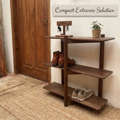 Solid Wood Display Console, Minimalist Storage Rack, Entryway Table, Living Room Organizer, Handmade Furniture L0202NZ