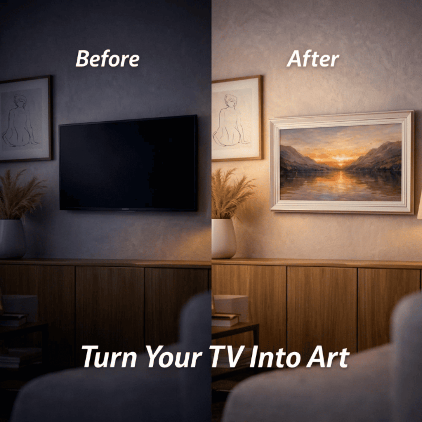 Custom frame for TCL TV | elegant wooden bezel for tcl NextFrame | decorative TV cover | handmade tv frame art (Bản sao)