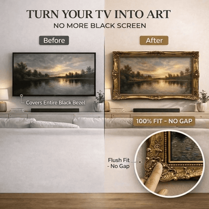 Antique Style Living Room Decor |Ornate Gold TV Frame U88881NV