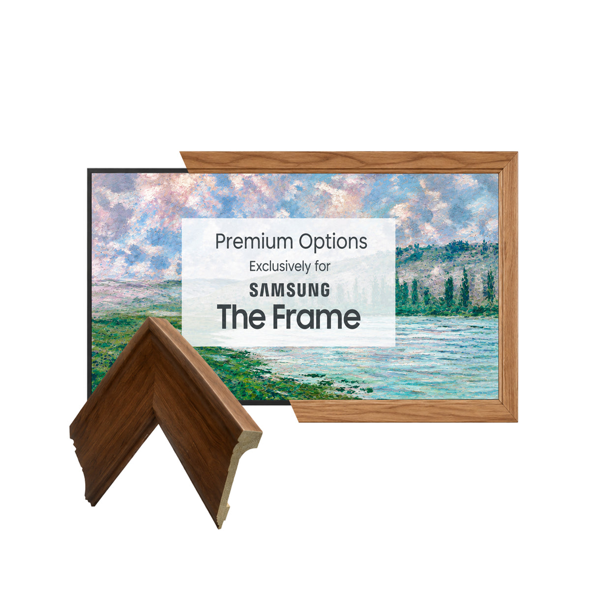 Modern Wood Look TV Frame, Minimalist TV Decor, Transform TV Into Art Frame