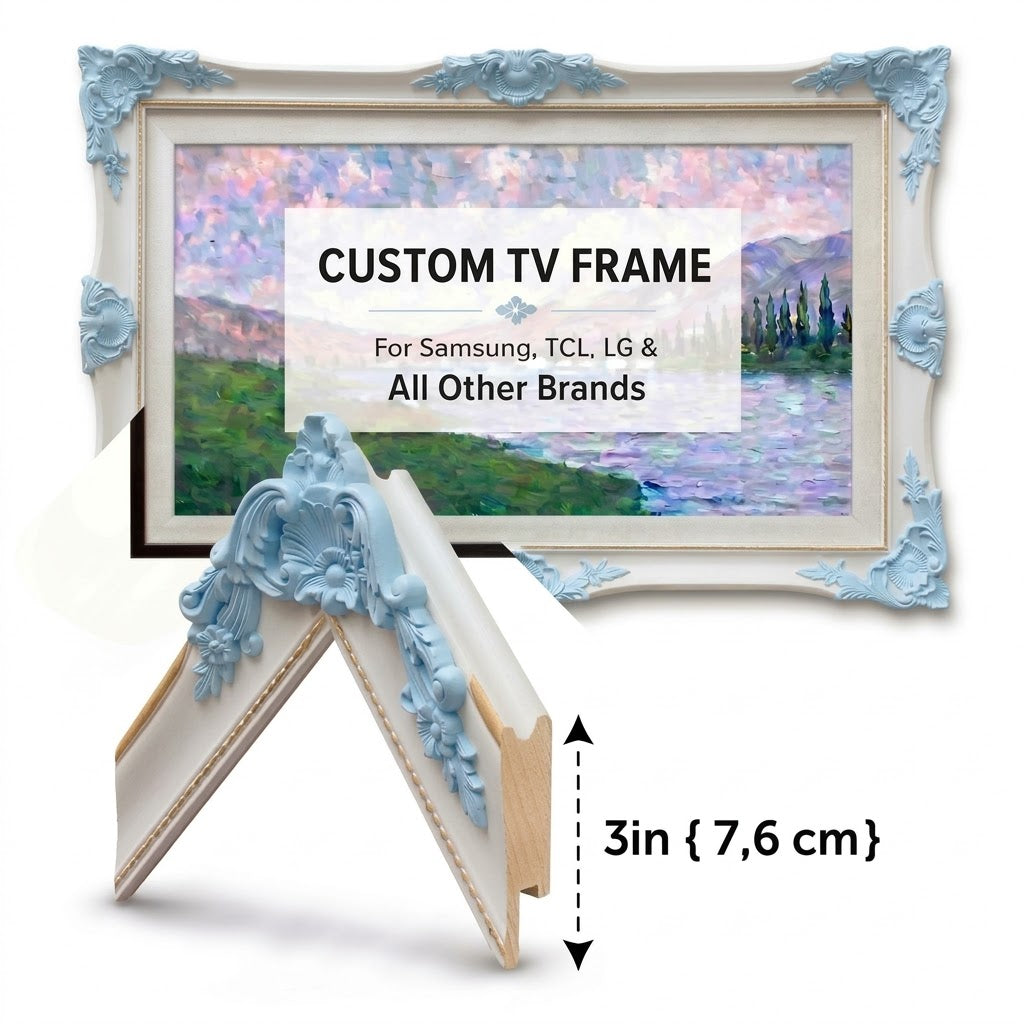 Elegant Vintage TV Frame – Custom Colors for Samsung, LG & More