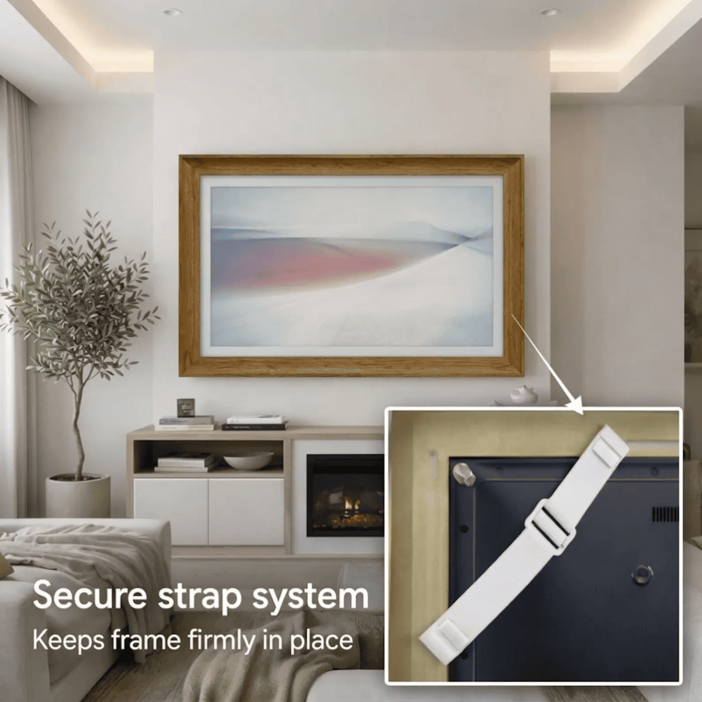 Modern Wood Look TV Frame, Minimalist TV Decor, Transform TV Into Art Frame