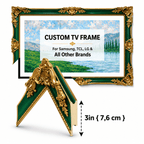 Emerald & Gold Antique TV Frame for Samsung Frame