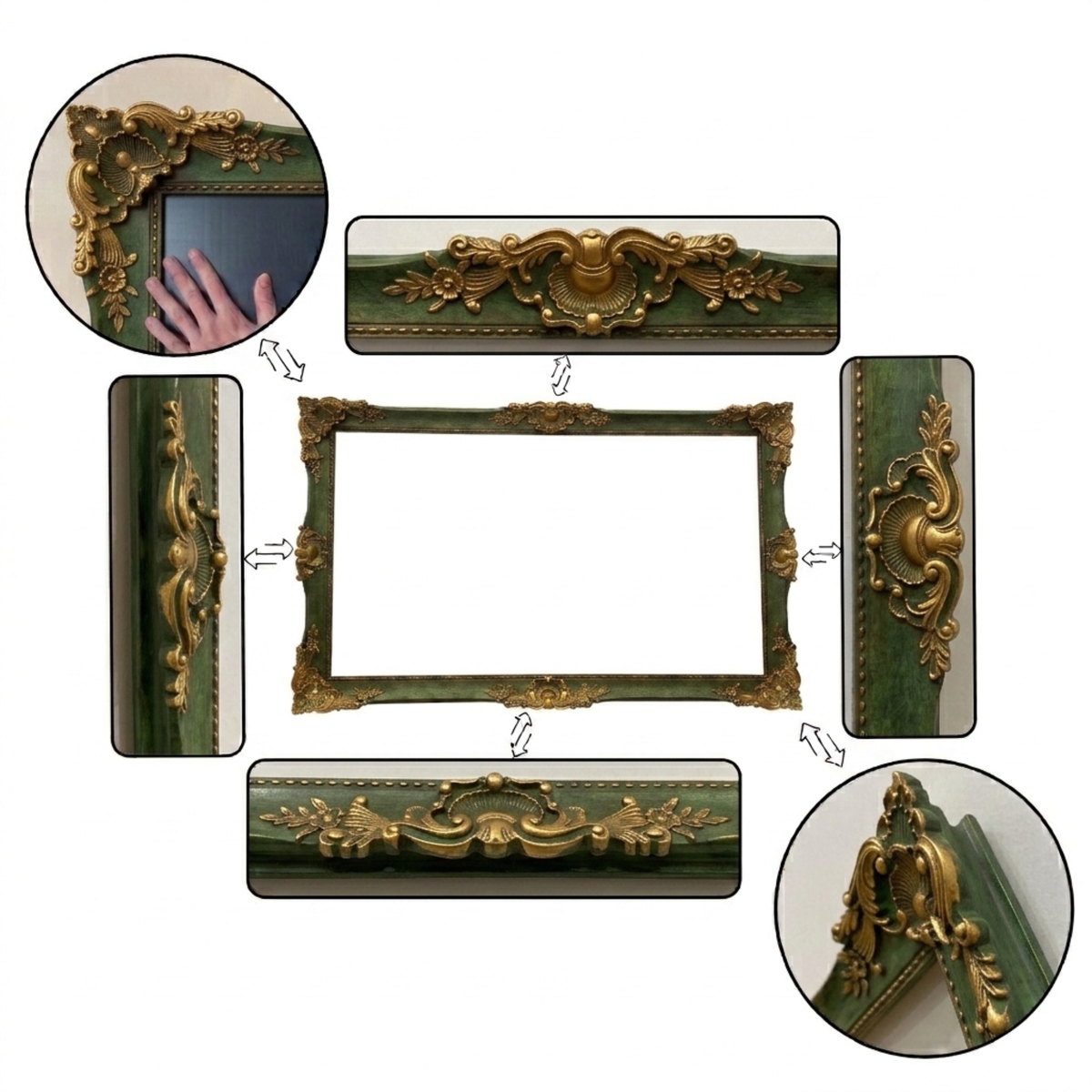 Sage Green and Antique Gold TV Frame