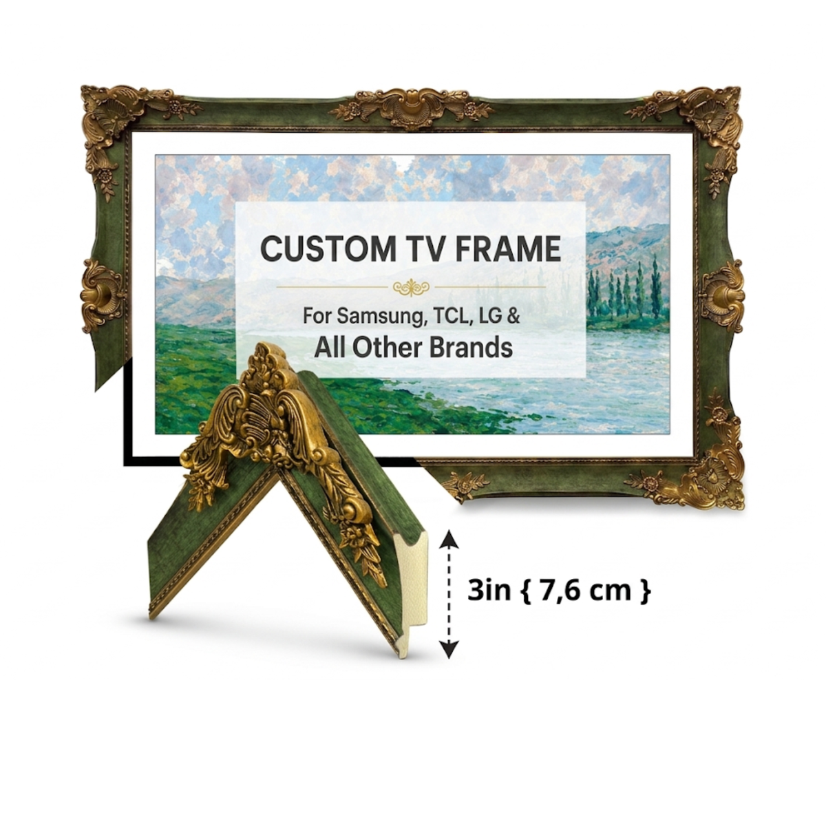 Sage Green and Antique Gold TV Frame