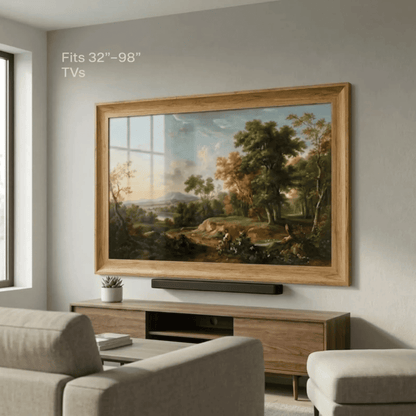 Modern Wood Look TV Frame, Minimalist TV Decor, Transform TV Into Art Frame