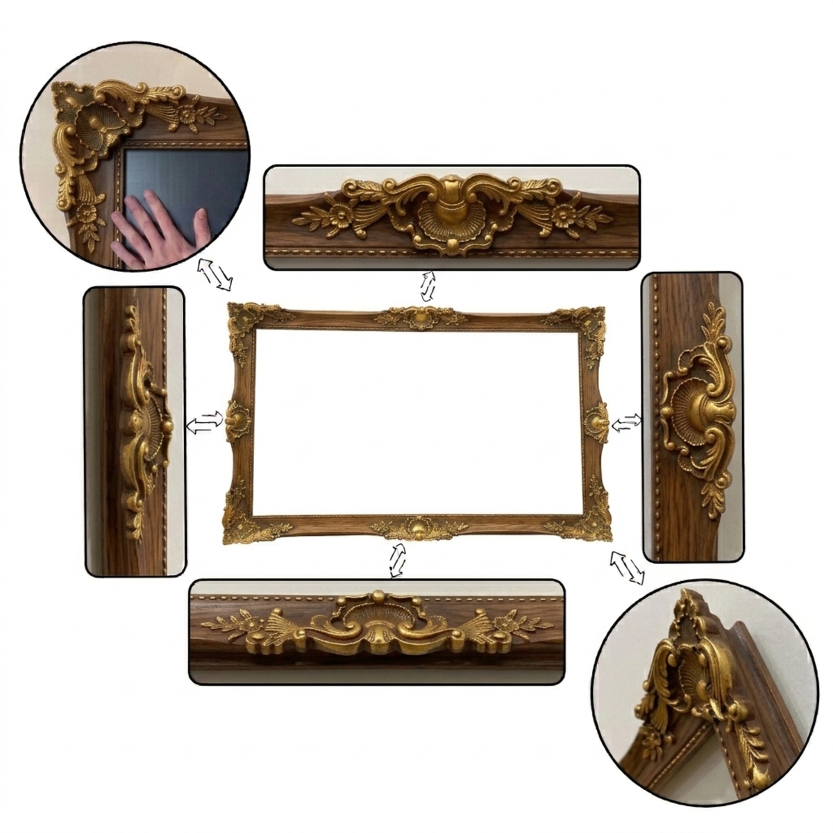 Natural Brown & Antique Gold TV Frame