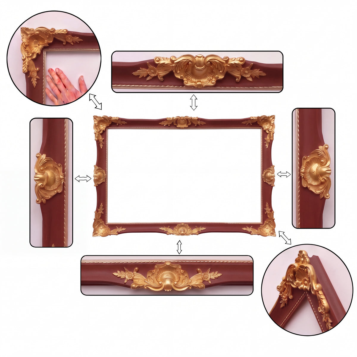 Decorative TV Frame for Samsung LG TCL Sony, Classic Ornate Design, Custom Size & Color