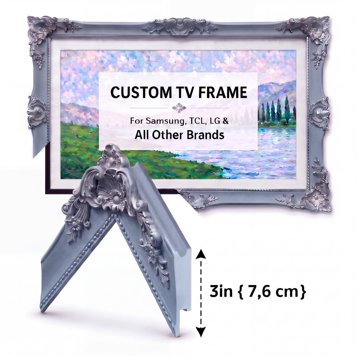 Dusty Slate Blue Vintage Classic TV Frame