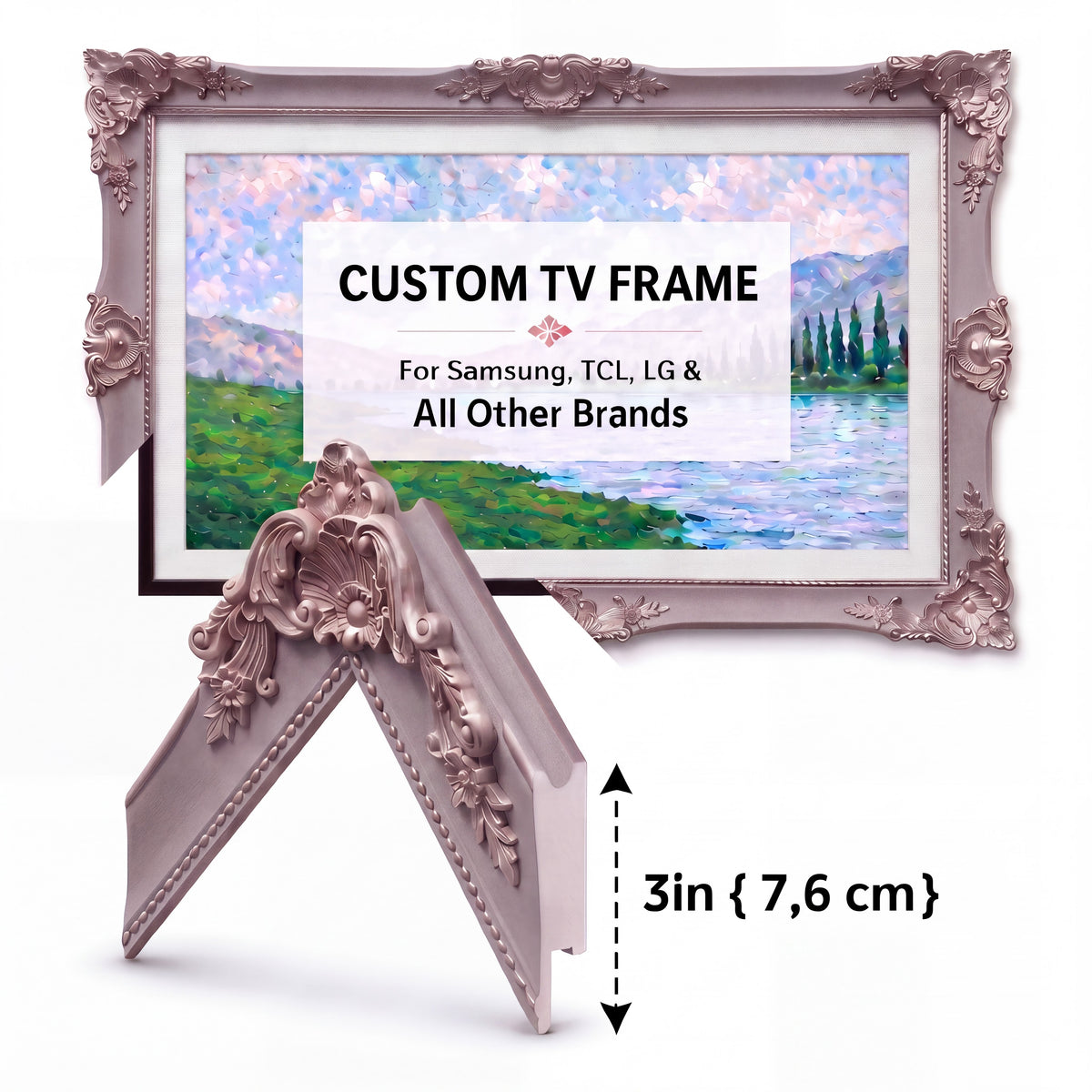 Royal Elegance: Upgrade Your Home with the Lavender Grey Classic TV Frame