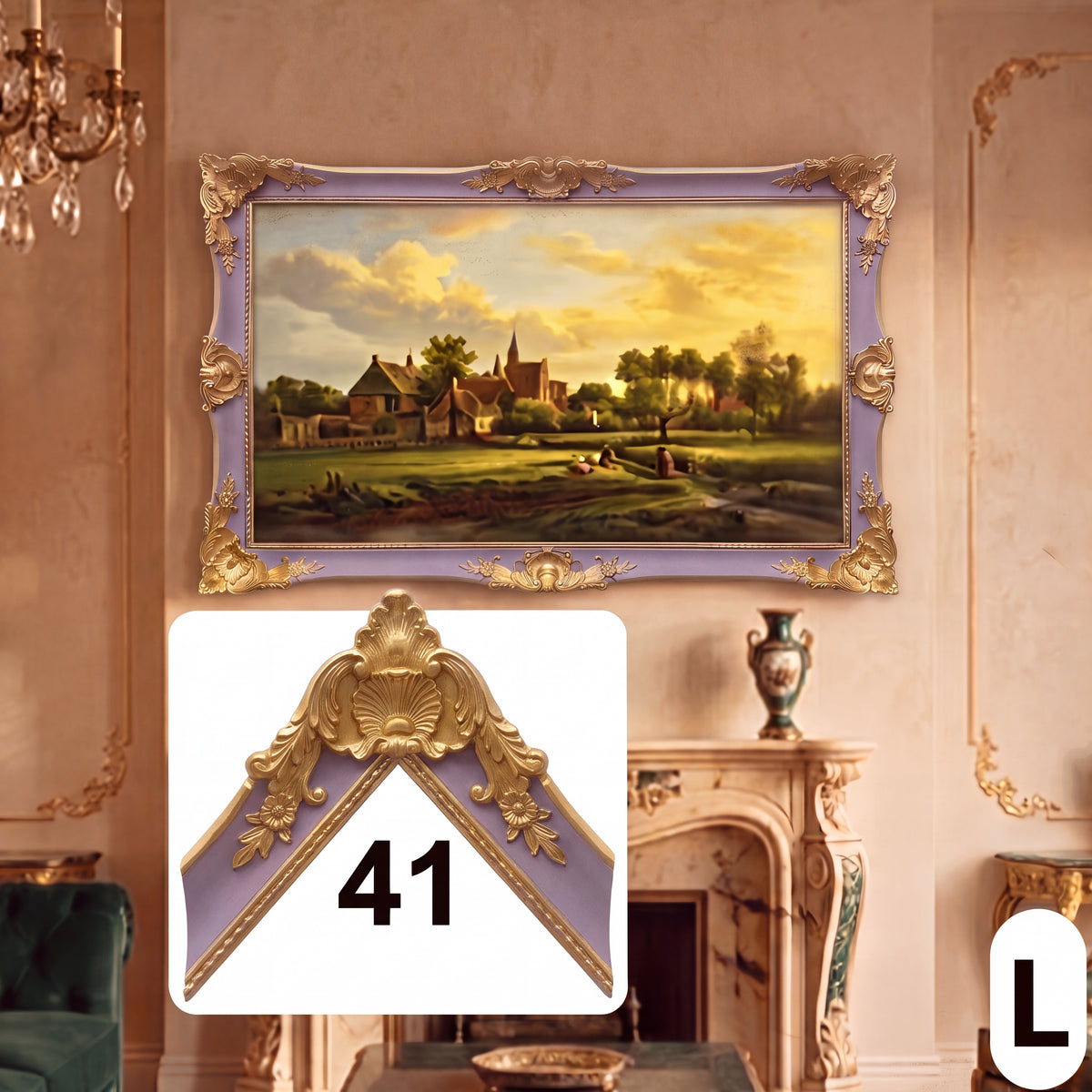Antique Gold & Warm Taupe Custom TV Frame – Baroque Style TV Frame for Samsung Frame, LG, Sony