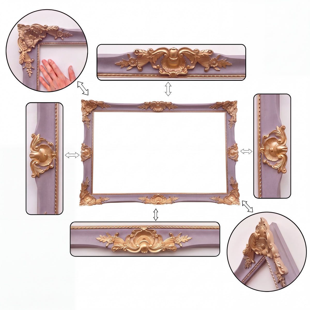 Lavender Grey& Antique Gold TV Frame