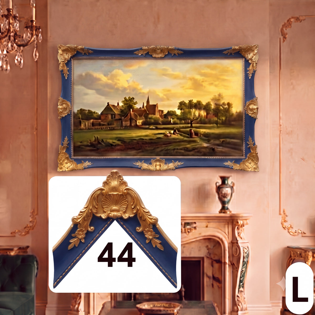 Antique Gold & Warm Taupe Custom TV Frame – Baroque Style TV Frame for Samsung Frame, LG, Sony