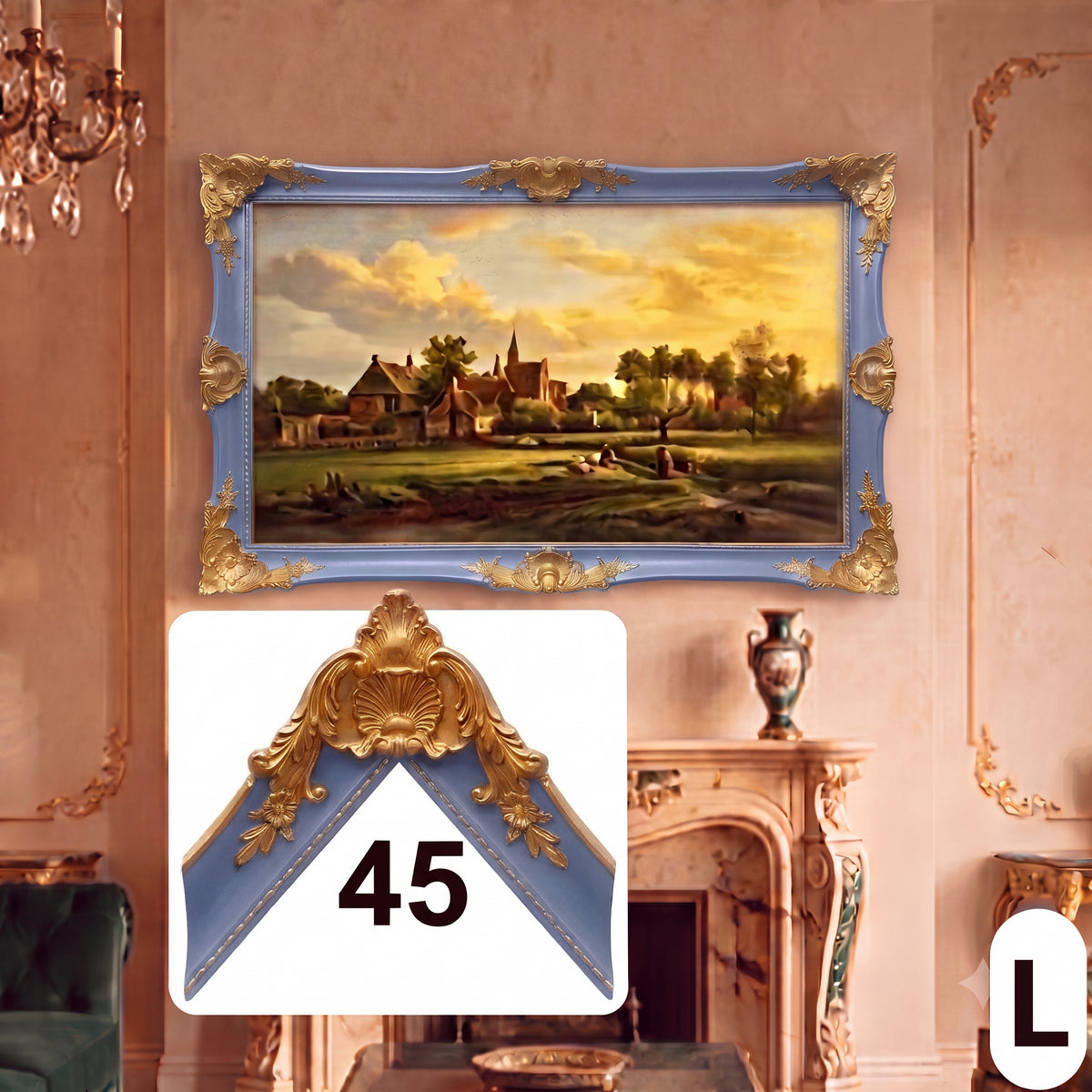 Antique Gold & Warm Taupe Custom TV Frame – Baroque Style TV Frame for Samsung Frame, LG, Sony