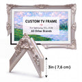 Custom Pearl White TV Frame for Samsung The Frame, LG & TCL - Ornate Antique Style
