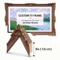 Vintage Taupe TV Frame for Samsung Frame & All TV Brands (LG, TCL, Roku), Luxurious Carved Baroque & French Country Style