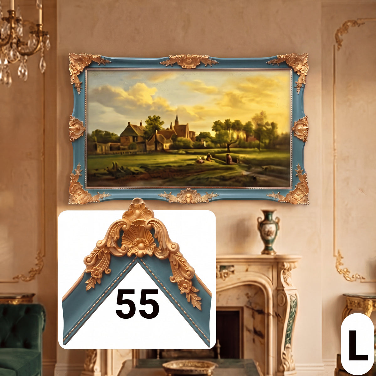 Custom Classic TV Frame, Elegant Ornamental Bezel, Fits Any TV Brand, Personalized Color